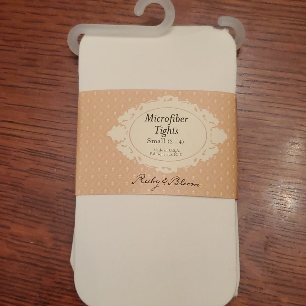 Ruby & Bloom Microfiber Cream Vanilla tights small